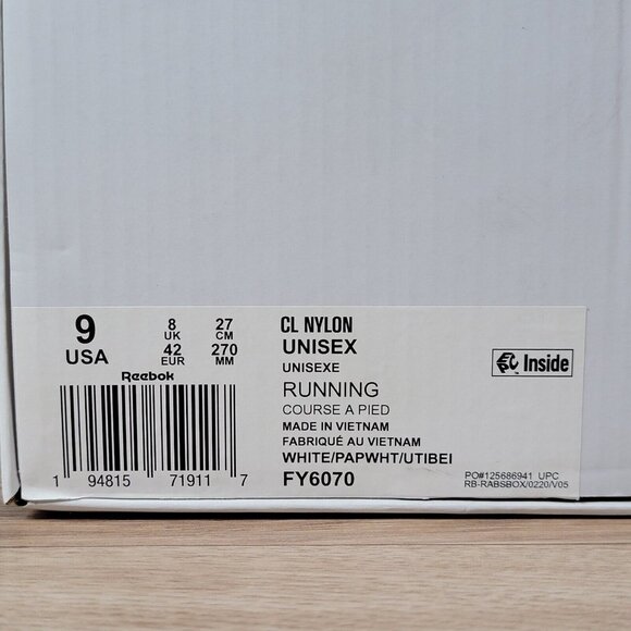 Reebok x JJJJound Classic Nylon Shoes Mens Size 9 White Athletic Sneakers FY6070 - Picture 7 of 8